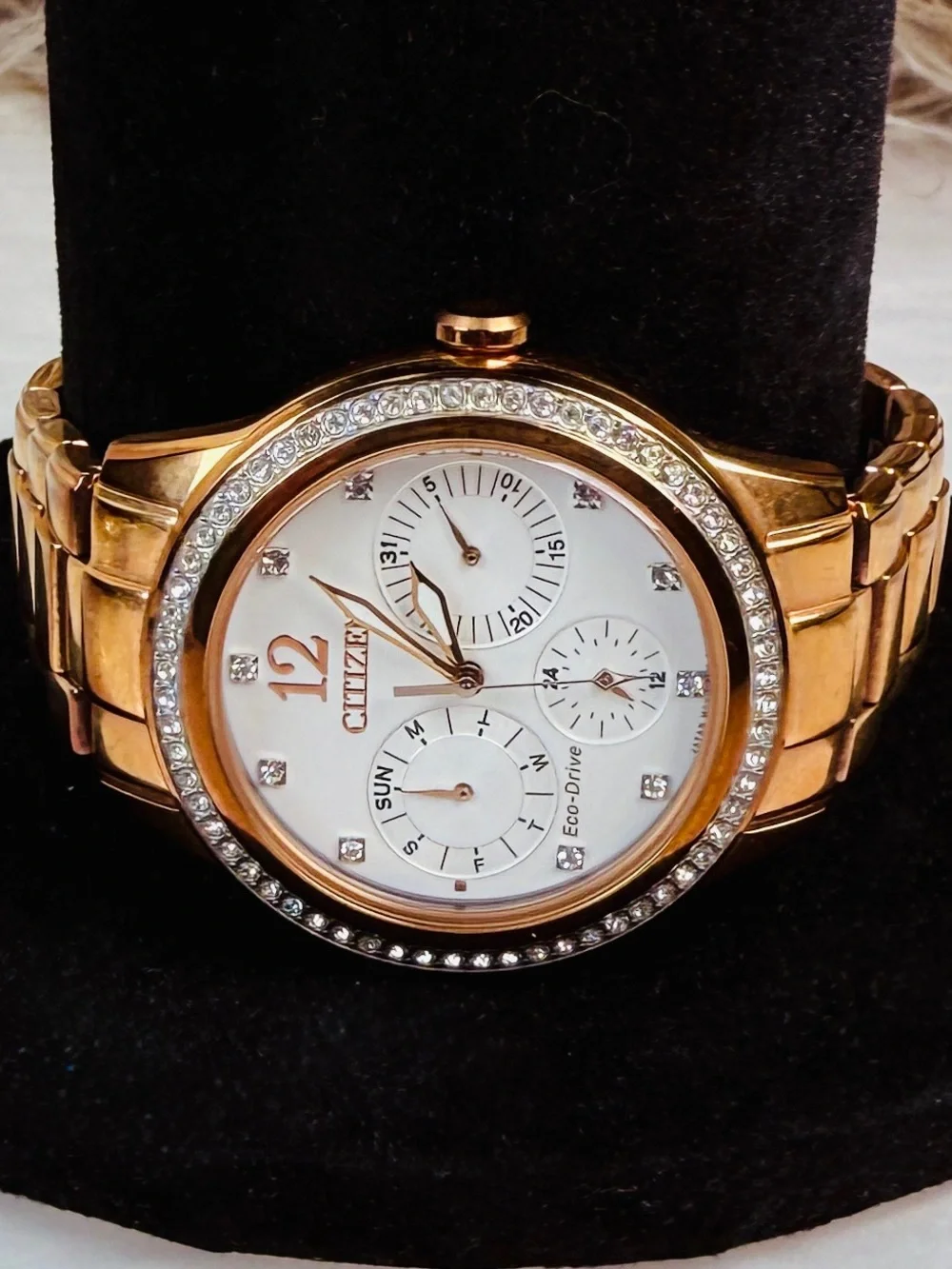 Citizen Eco-Drive Multi-Function Watch Mother-of-Pearl Dial | Crystal Bezel | AS